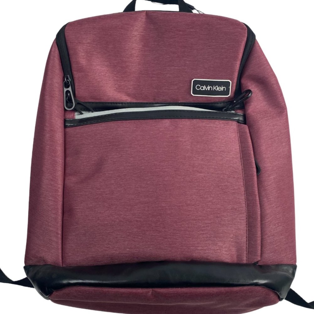 Calvin Klein Burgundy & Black w/ Blue Interior Computer/ Laptop Backpack